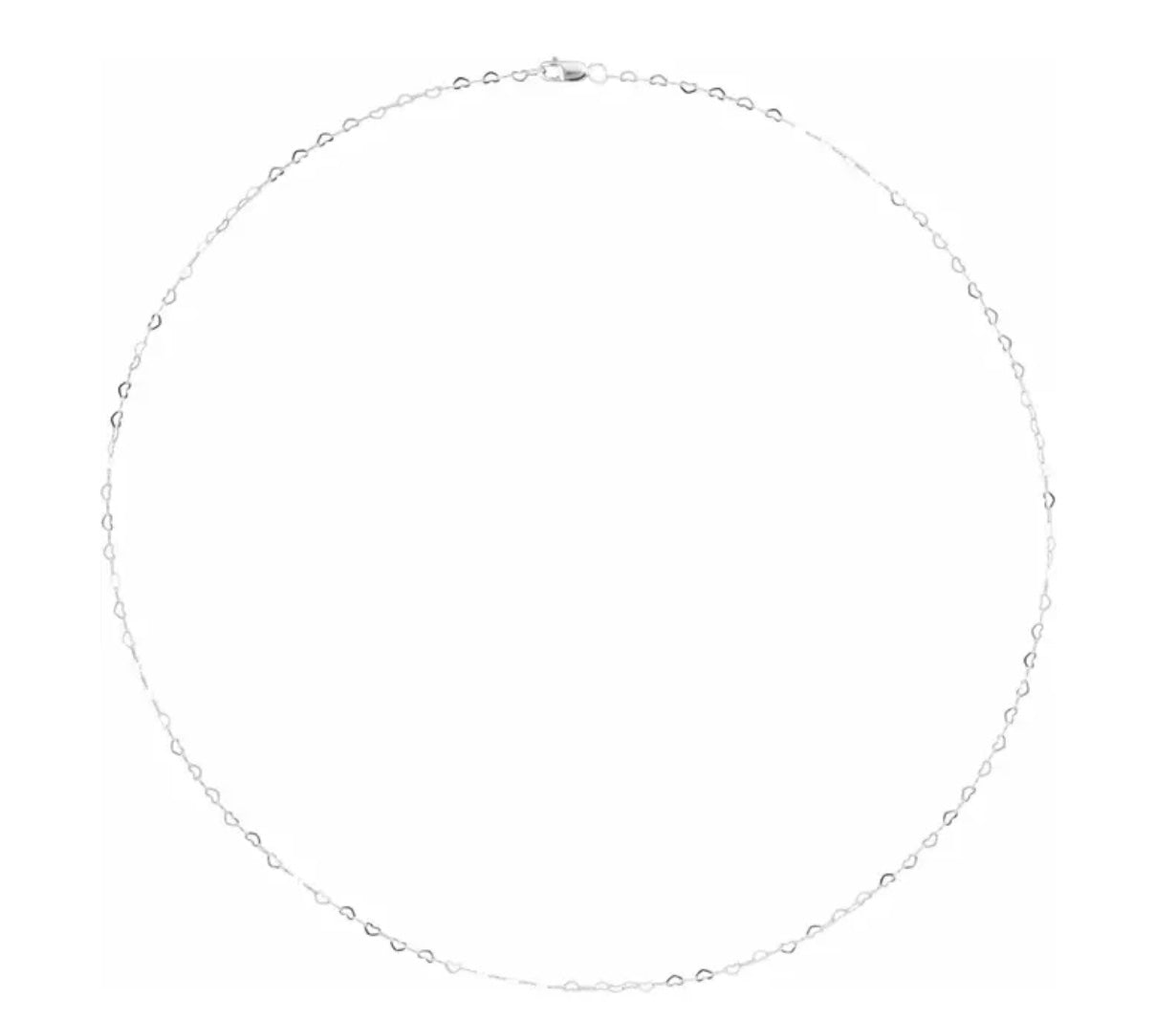 Sterling Silver 1.9 mm Heart 18" Chain