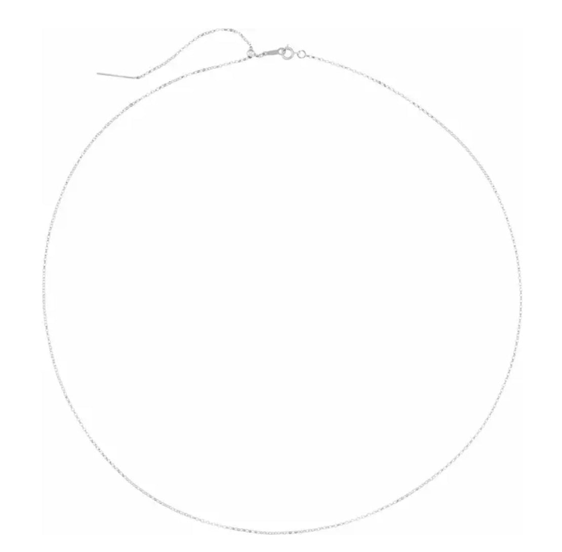 Sterling Silver 1 mm Adjustable Threader Rolo 16-22" Chain