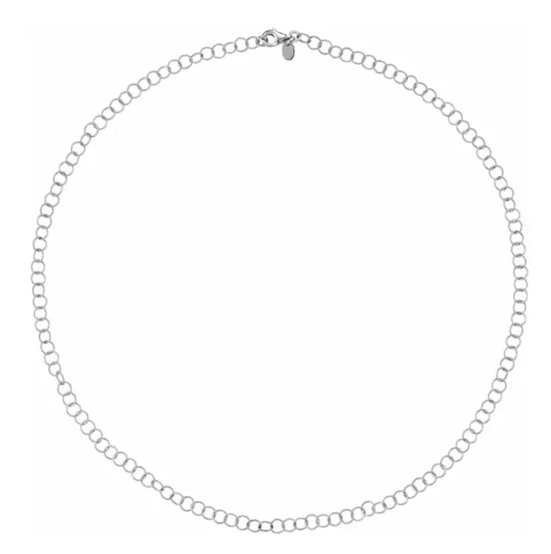 Sterling Silver 4.5 mm Fancy Rolo 16" Chain