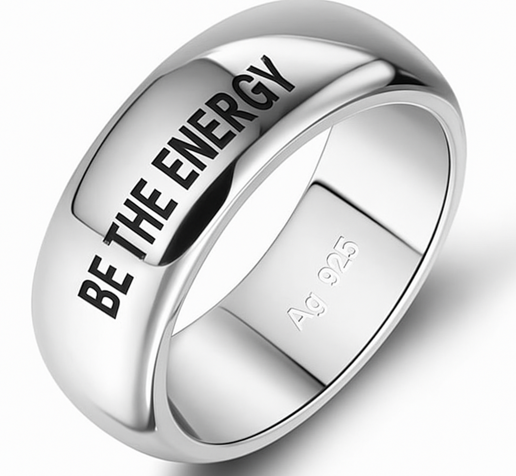 Sterling Silver 'BE THE ENERGY' Ring